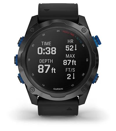 Умные часы Garmin Descent MK2 стальные с черным ремешком