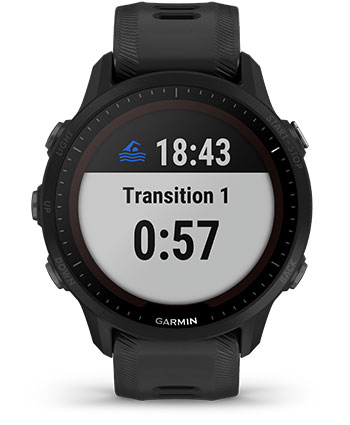 Умные часы Garmin Forerunner 955 с черным ремешком